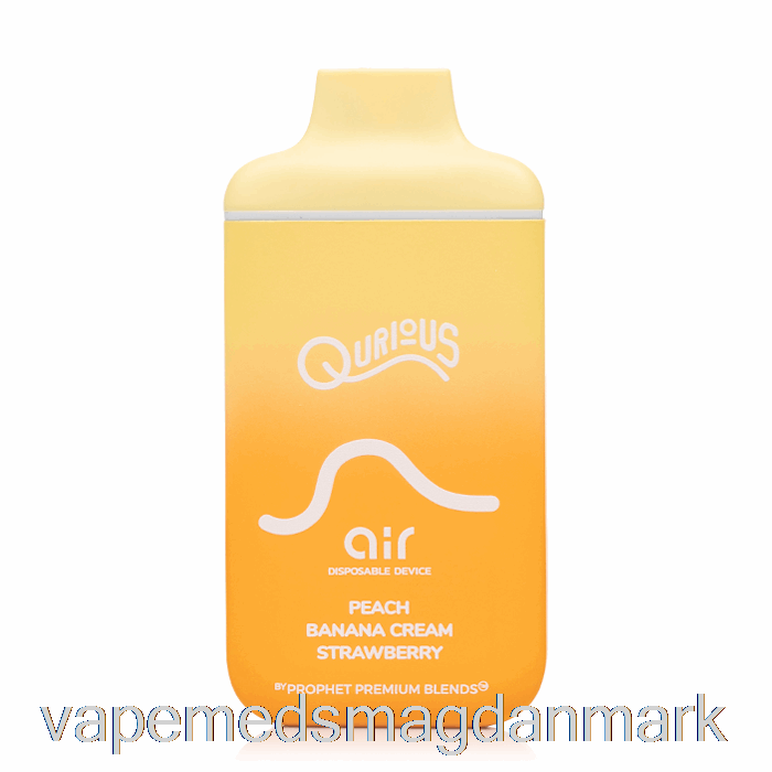 Vape Juice Qurious Air 6000 Engangs Fersken Banancreme Jordbær